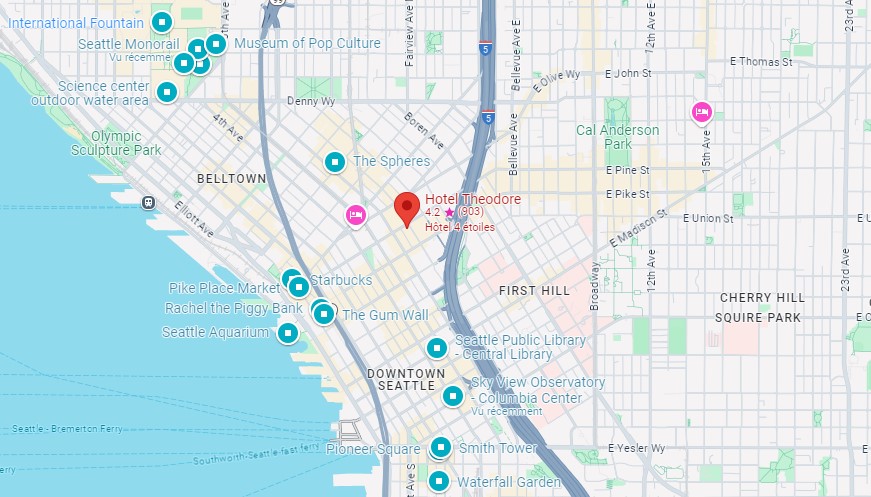 Hotel Theodore sur la carte